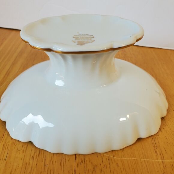 Pickard Porcelain Dish 6x4.5" Hand Decorated Floral Pattern Gold Trim - Picture 10 of 12